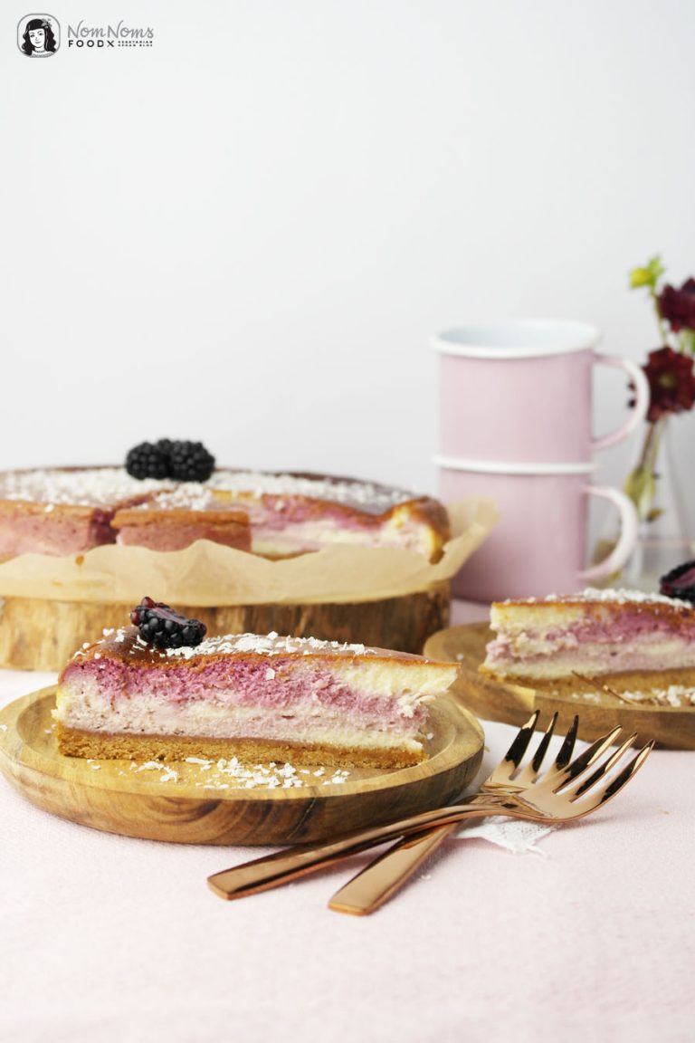 Brombeer-Käsekuchen mit weißer Schokolade - Nom Noms food Brombeer-Käsekuchen mit weißer Schokolade - Nom Noms food