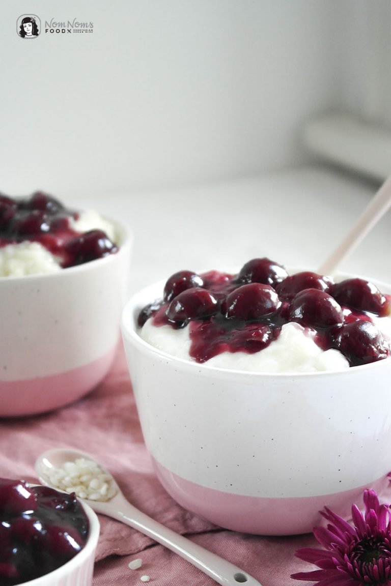 Omas schneller cremiger Milchreis mit Kirsch-Kompott - Nom Noms food