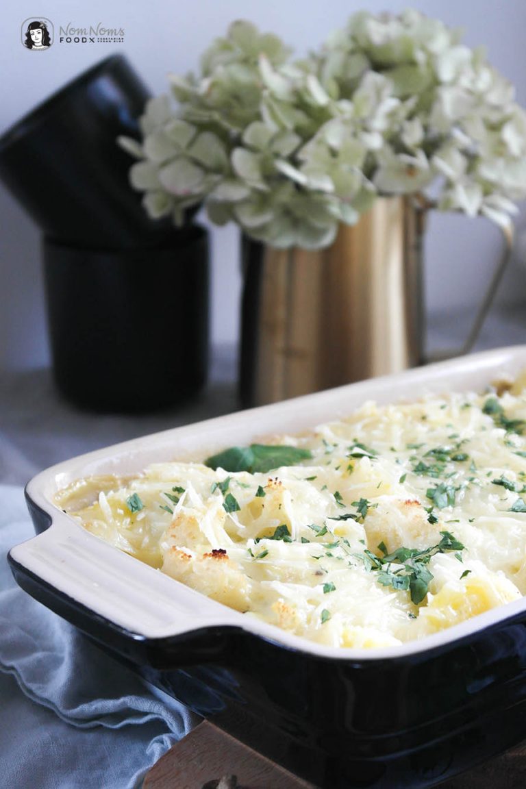 Cremiger und veganer Blumenkohl-Kartoffel-Auflauf - Nom Noms food Cremiger und veganer Blumenkohl-Kartoffel-Auflauf - Nom Noms food