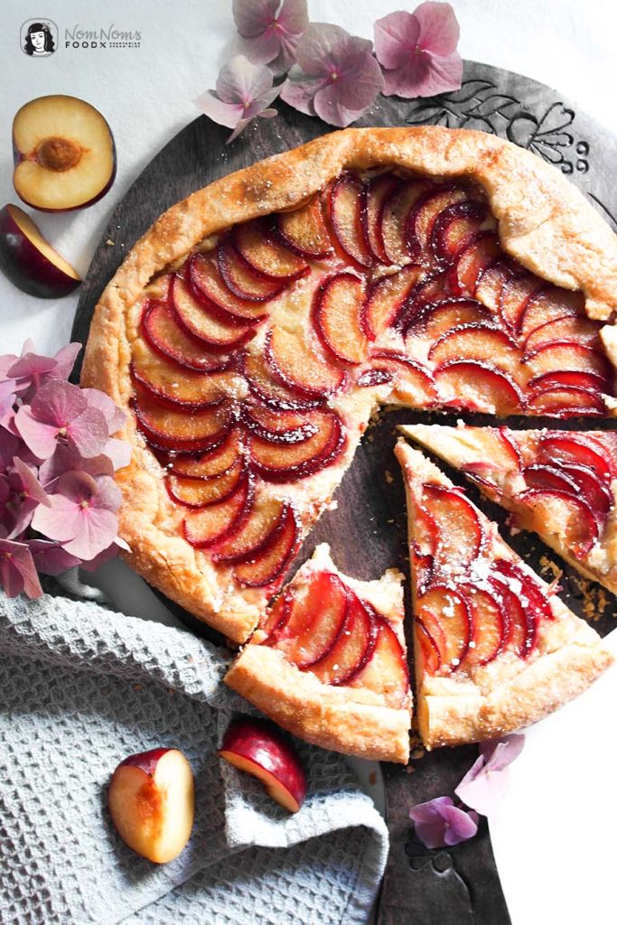 Pflaumen-Käsekuchen-Galette-Kuchen