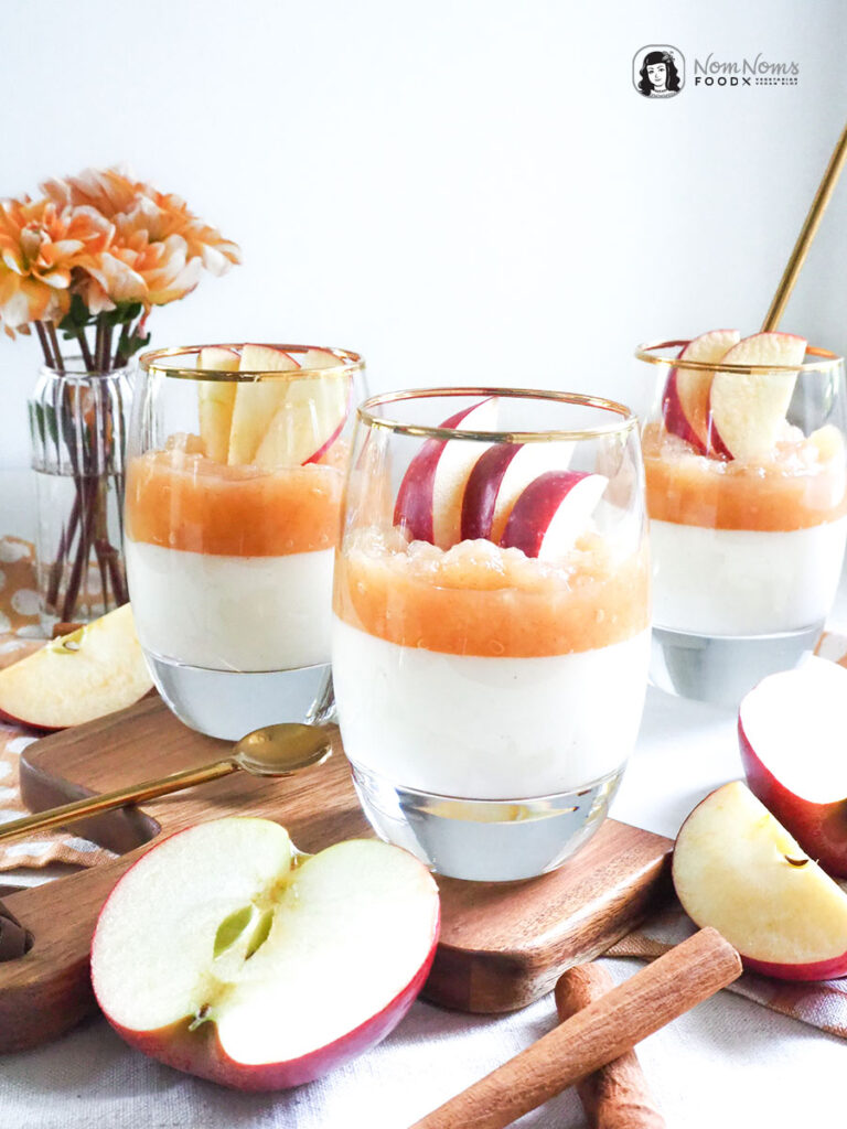 Kefir-Vanille-Creme mit Apfel-Zimt-Kompott