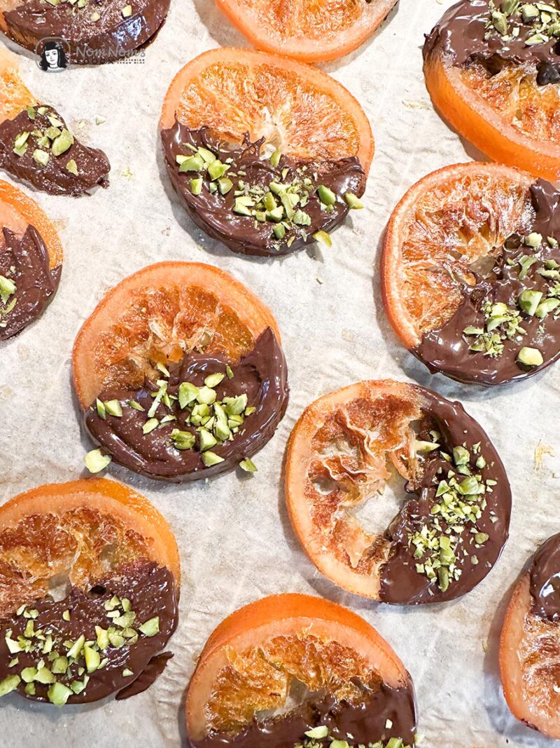 Kandierte Orangen mit Schokolade und Pistazien - Nom Noms food