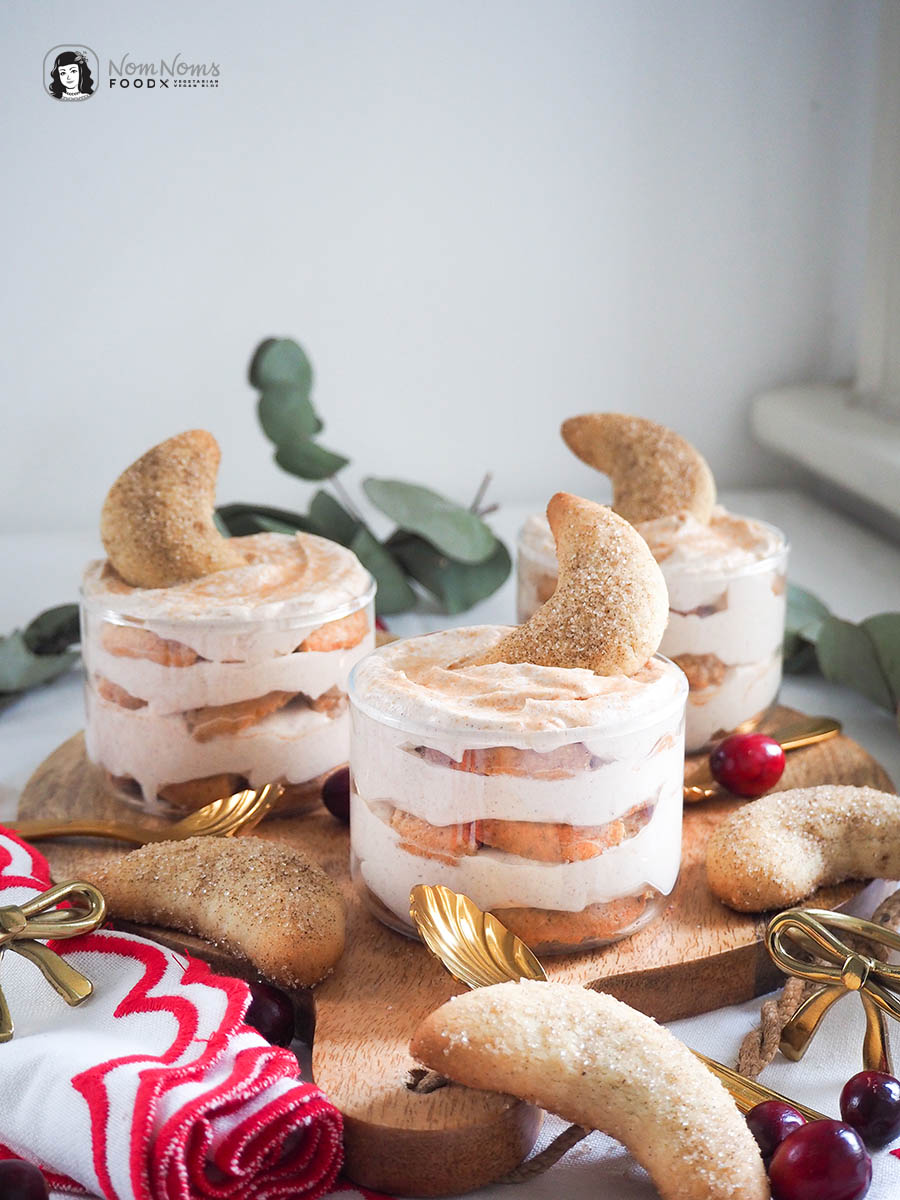 Knusprig-cremiges Vanillekipferl-Tiramisu mit Zimt-Creme - Dessert im Glas