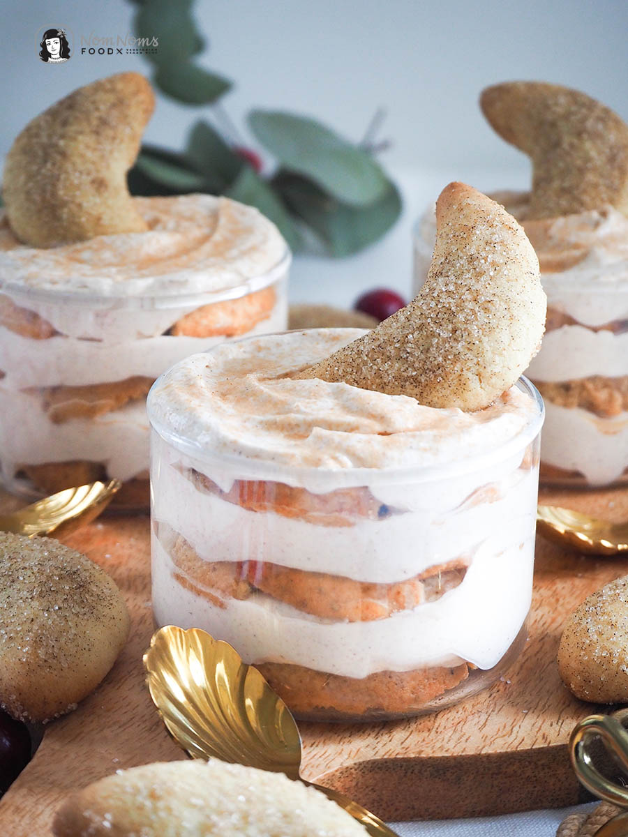 Knusprig-cremiges Vanillekipferl-Tiramisu mit Zimt-Creme - Dessert im Glas
