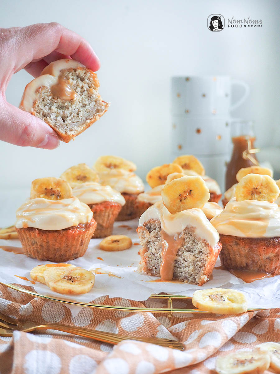 Bananen-Karamell-Muffins aus dem Airfryer | Banoffee-Muffins aus dem Airfryer Backen mit Butterschmalz